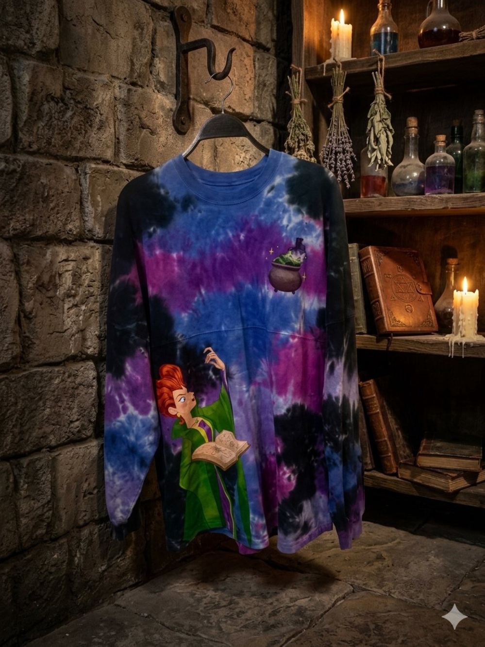 Disney Hocus Pocus “Tonight We Fly” Long Sleeve Tie-Dye